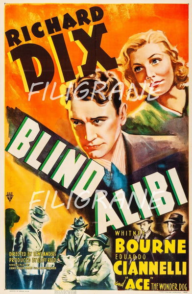 BLIND ALIBI FILM Rmag-POSTER/REPRODUCTION d1 AFFICHE VINTAGE