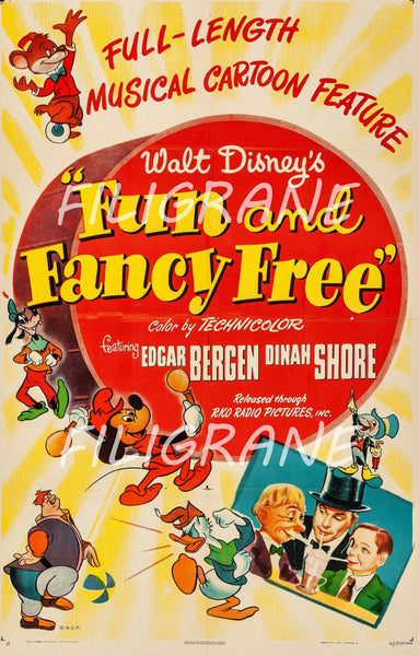 FUN and FANCY FREE FILM Rrww-POSTER/REPRODUCTION d1 AFFICHE VINTAGE