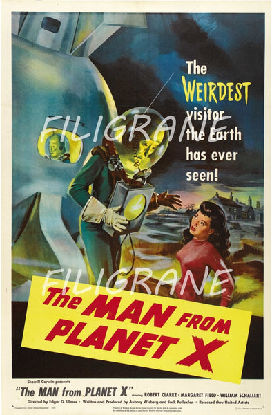 THE MAN from PLANET X FILM Rnkm-POSTER/REPRODUCTION d1 AFFICHE VINTAGE