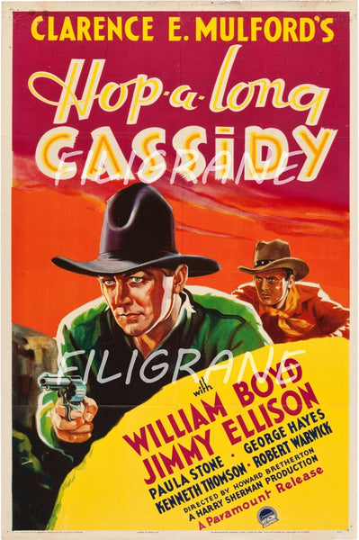HOP A LONG CASSIDY FILM Ryrx-POSTER/REPRODUCTION d1 AFFICHE VINTAGE