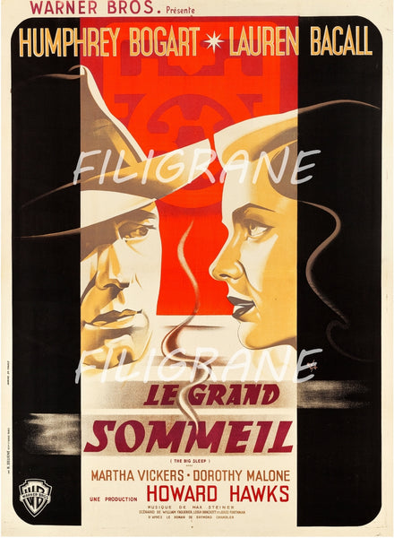 LE GRAND SOMMEIL FILM Rpvy-POSTER/REPRODUCTION d1 AFFICHE VINTAGE