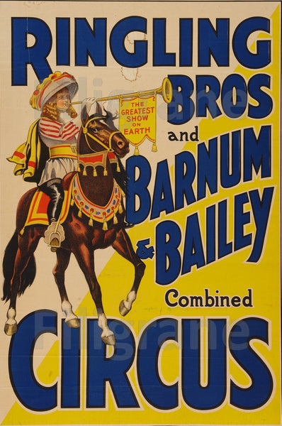 BARNUM BAILEY CIRCUS Rntq-POSTER/REPRODUCTION d1 AFFICHE VINTAGE