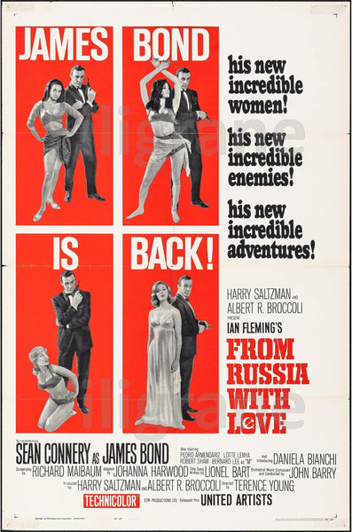 FROM RUSSIA WITH LOVE FILM Rumo-POSTER/REPRODUCTION d1 AFFICHE VINTAGE