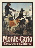 SPECTACLE MONTE CARLO CHIENS Rzij-POSTER/REPRODUCTION  d1 AFFICHE VINTAGE