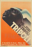 FOIRE TRIPOLI 1934 Rlxl-POSTER/REPRODUCTION  d1 AFFICHE VINTAGE