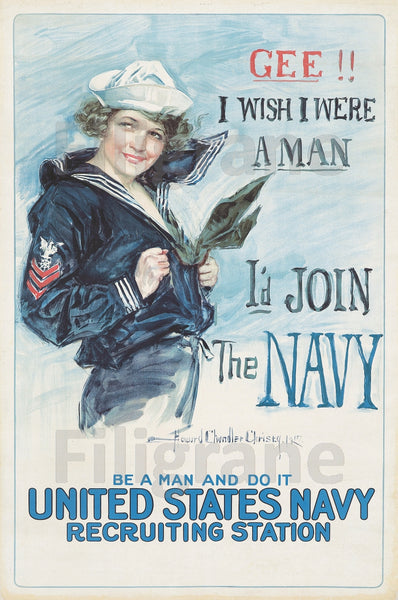 JOIN the NAVY US ARMY Rrnd-POSTER/REPRODUCTION  d1 AFFICHE VINTAGE