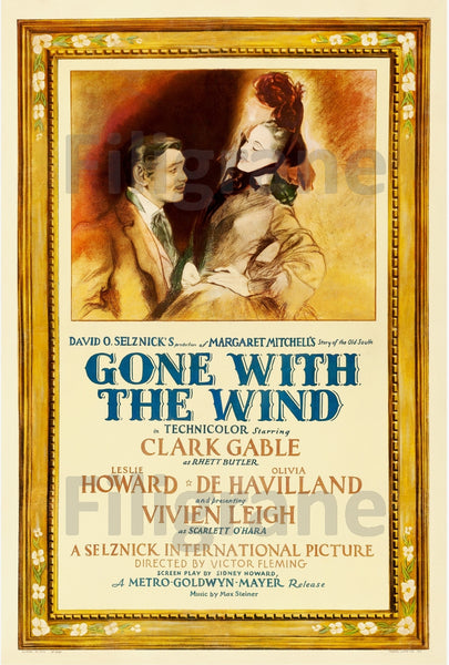 GONE WHITH the WIND FILM Rlxp-POSTER/REPRODUCTION d1 AFFICHE VINTAGE
