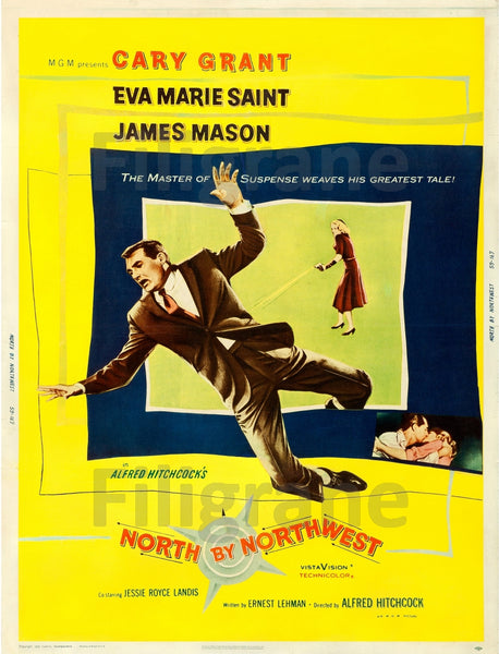 NORTH by NORTHWEST  FILM Rpbi-POSTER/REPRODUCTION d1 AFFICHE VINTAGE